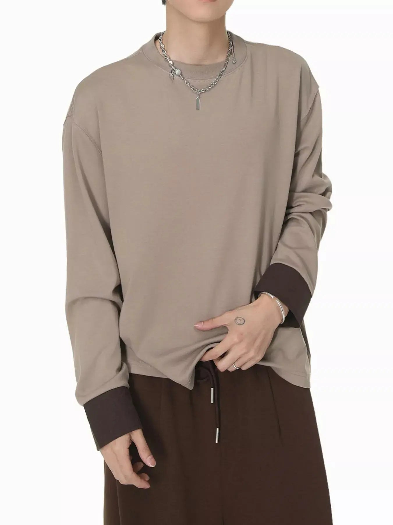 Men's Oversized Long Sleeve T-Shirt  COOLANDBAG