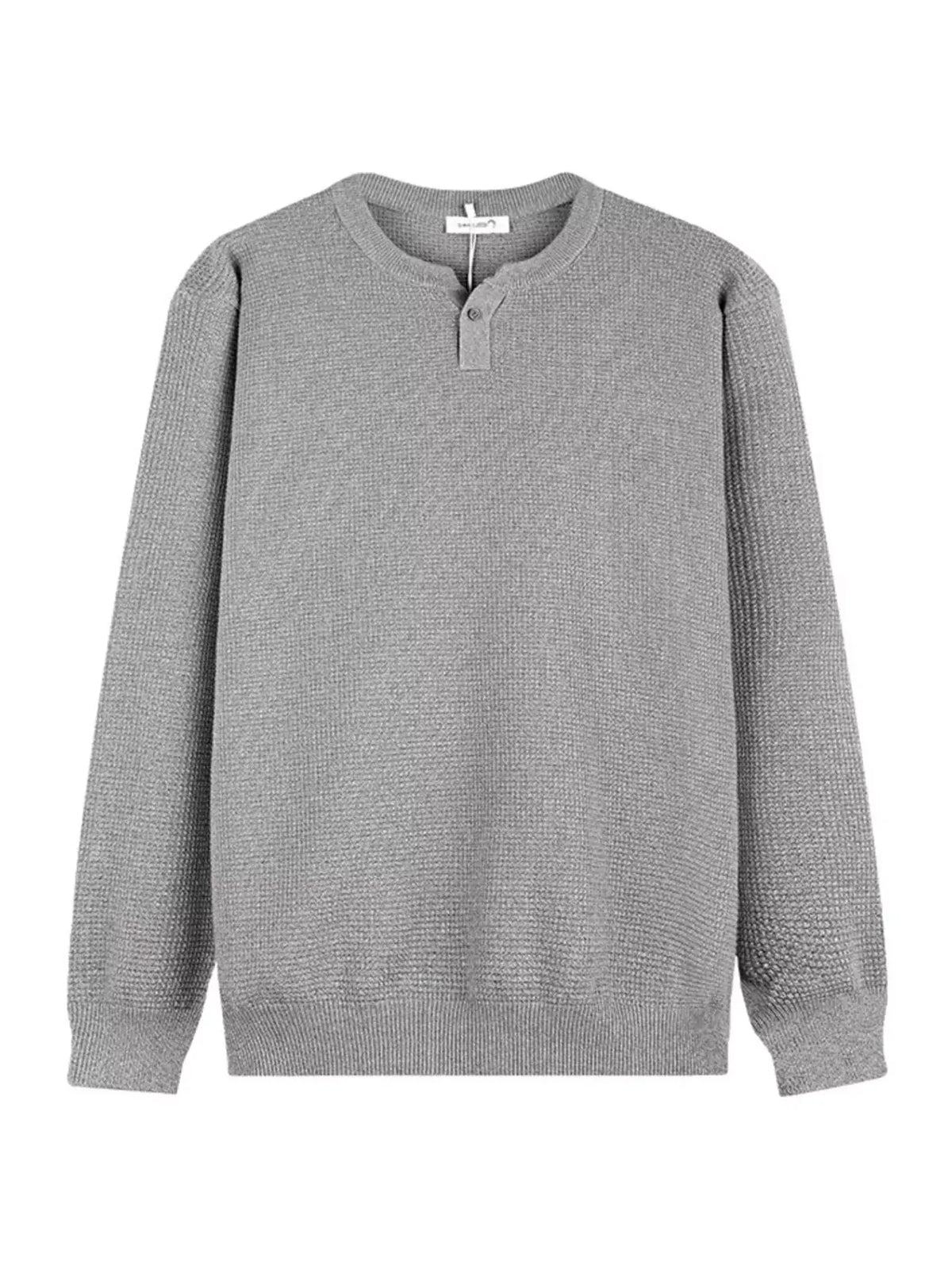 Men's Plus Size Button Detail Waffle Knit Top  COOLANDBAG