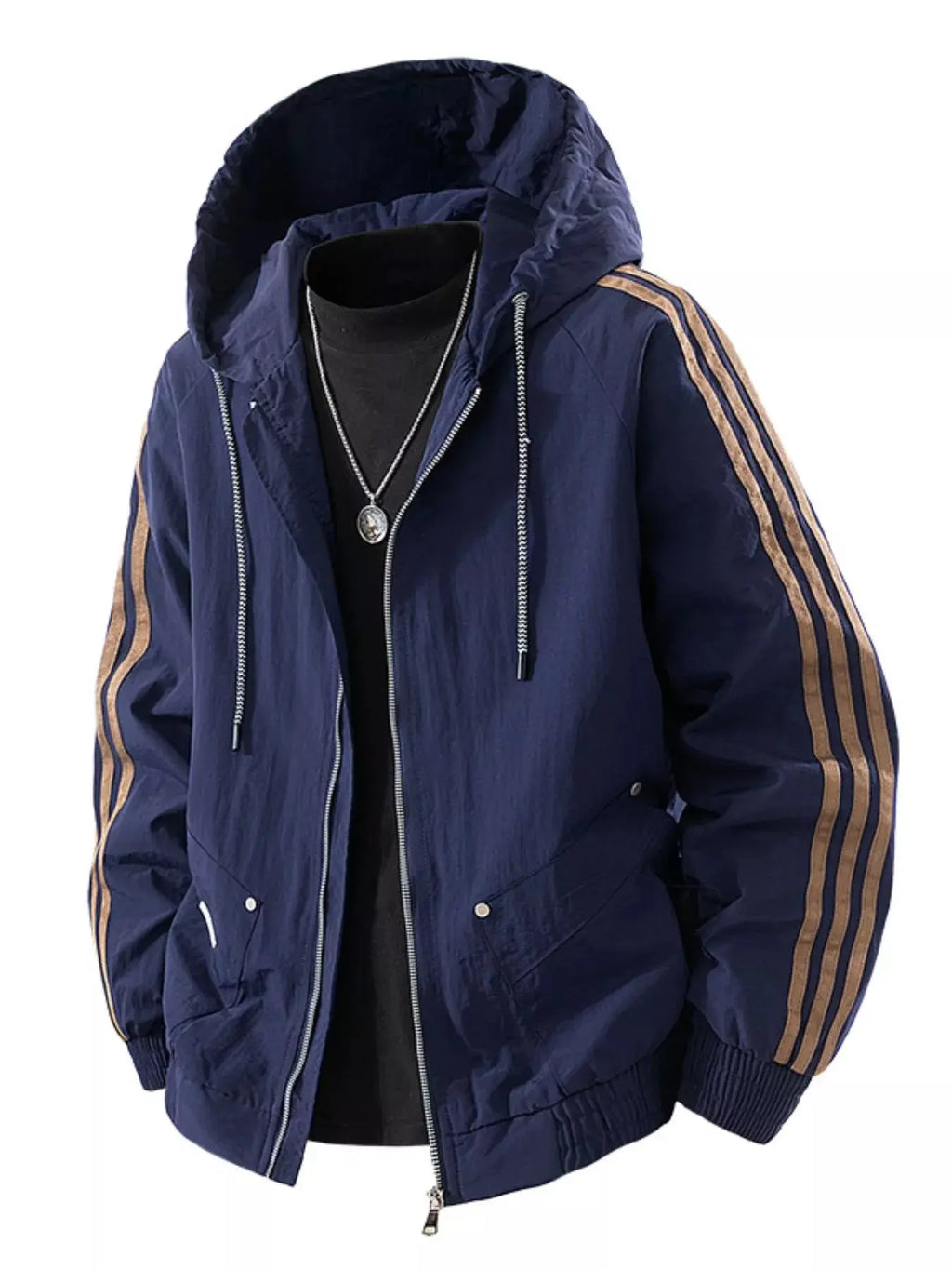 Men's Plus Size Casual Hooded Windbreaker Jacket  COOLANDBAG
