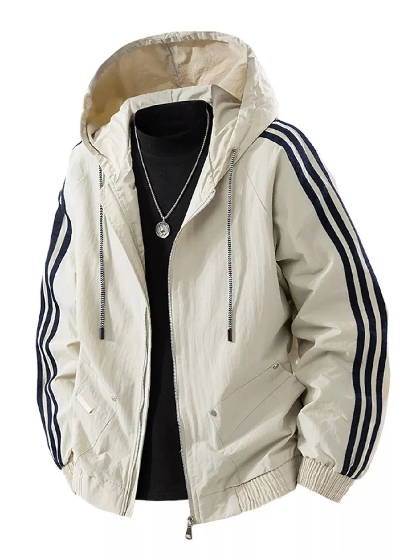 Men's Plus Size Casual Hooded Windbreaker Jacket  COOLANDBAG
