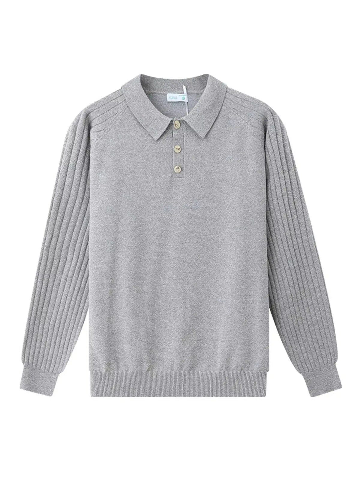 Men's Plus Size Classic Fit Ribbed Sleeve Knit Top  COOLANDBAG