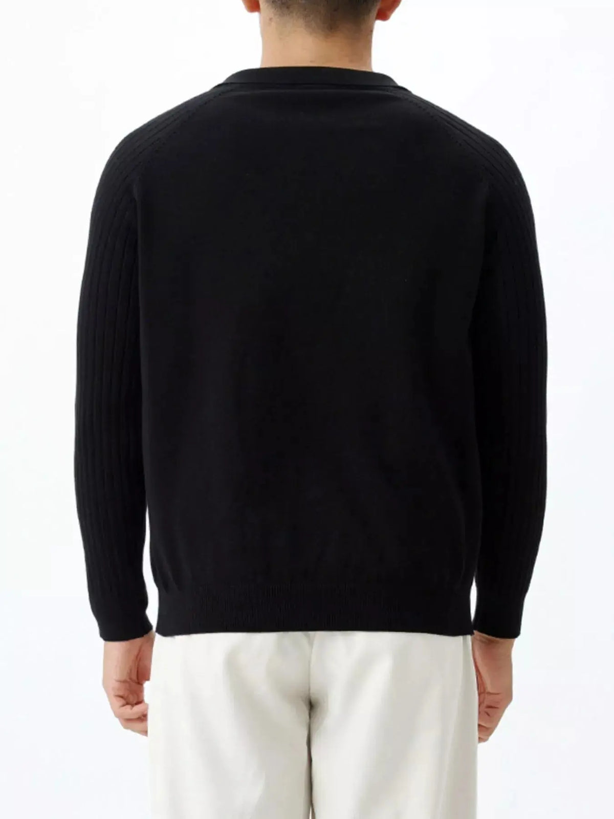 Men's Plus Size Classic Fit Ribbed Sleeve Knit Top  COOLANDBAG