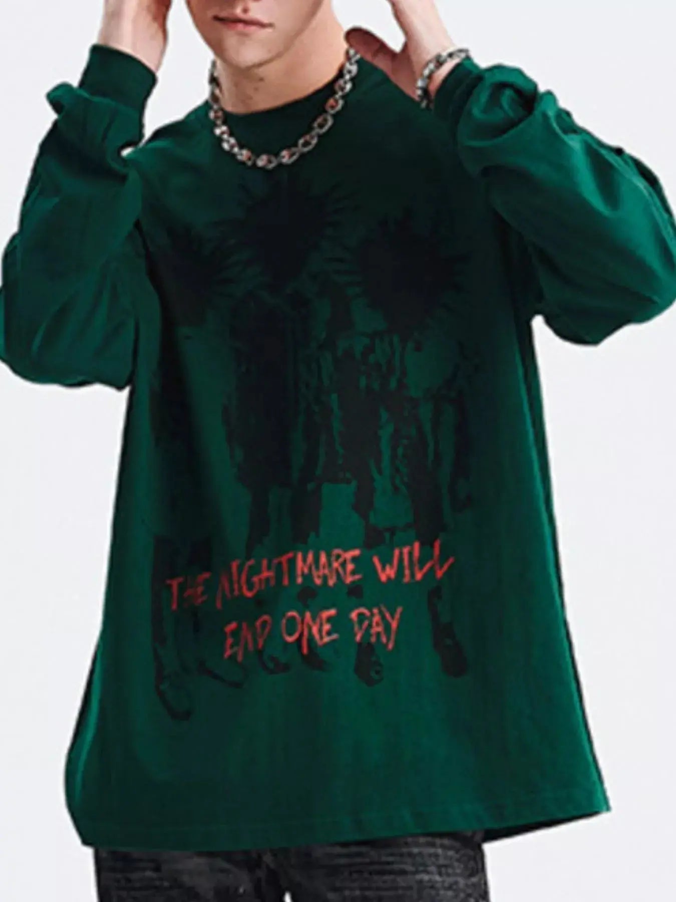 Men's Plus Size Graphic Long Sleeve T-Shirt  COOLANDBAG