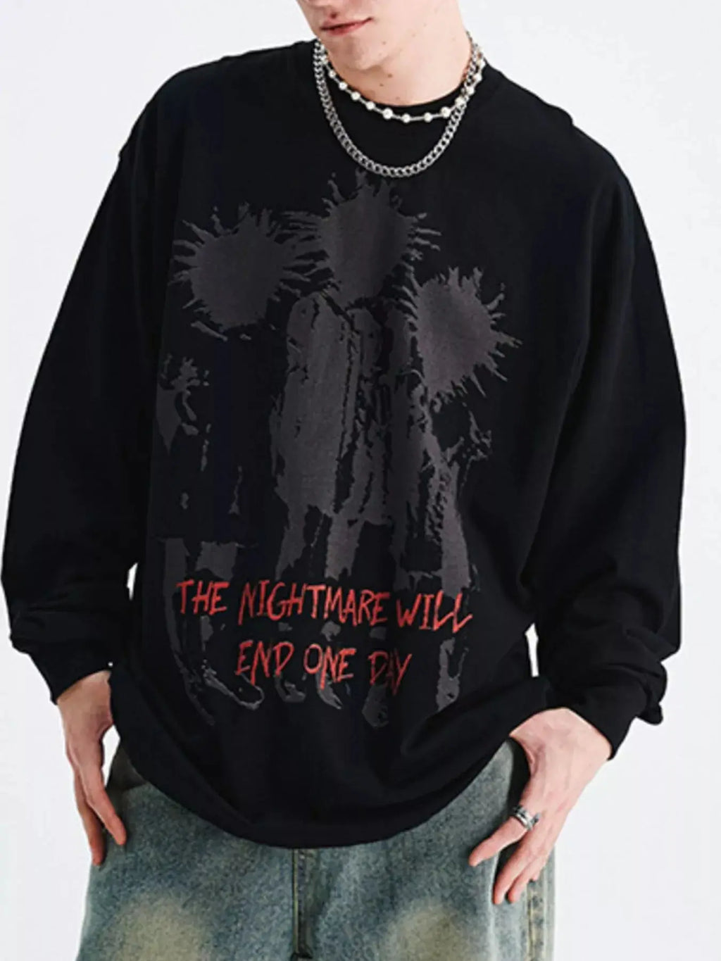 Men's Plus Size Graphic Long Sleeve T-Shirt  COOLANDBAG