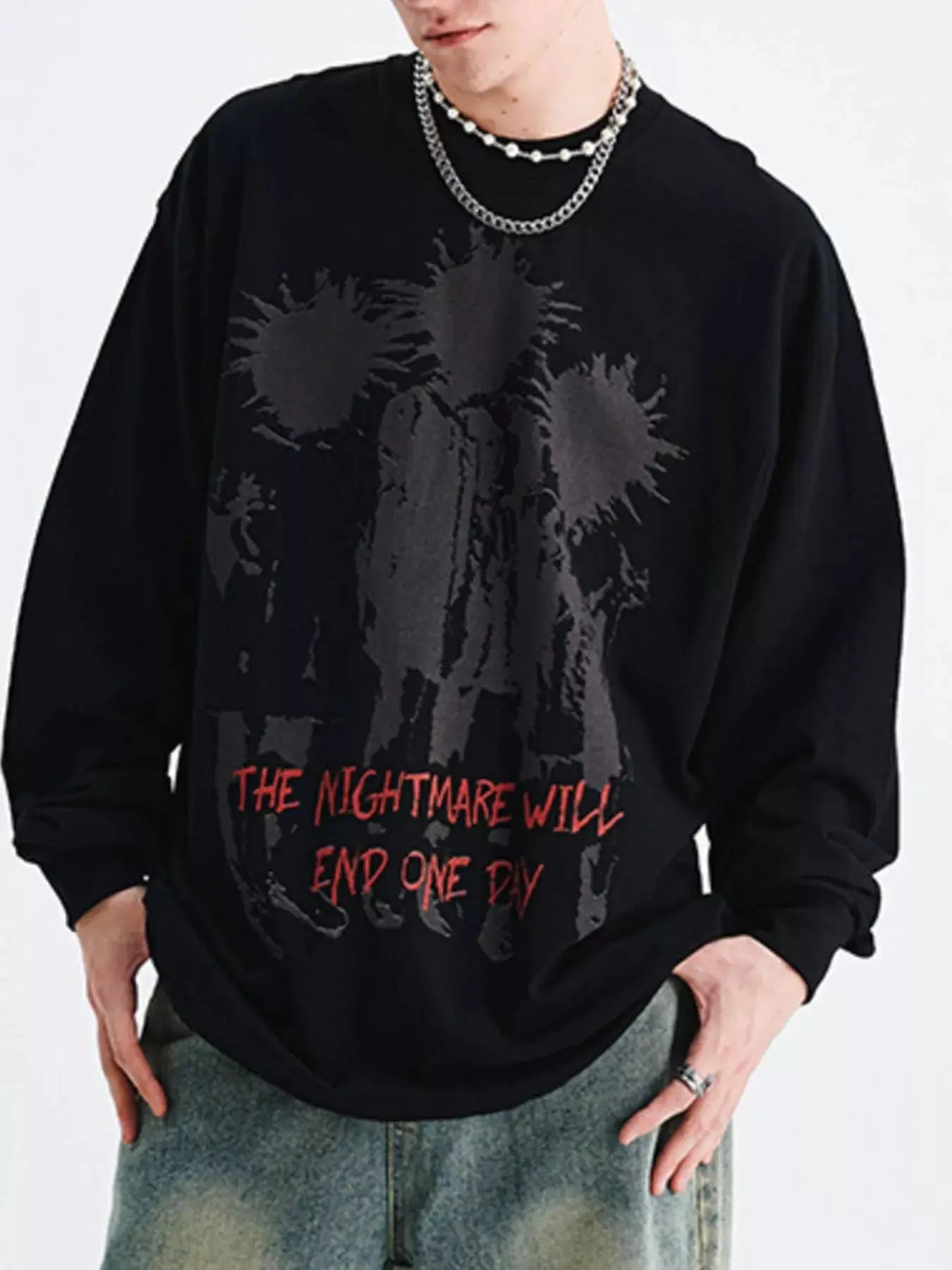 Men's Plus Size Graphic Long Sleeve T-Shirt  COOLANDBAG