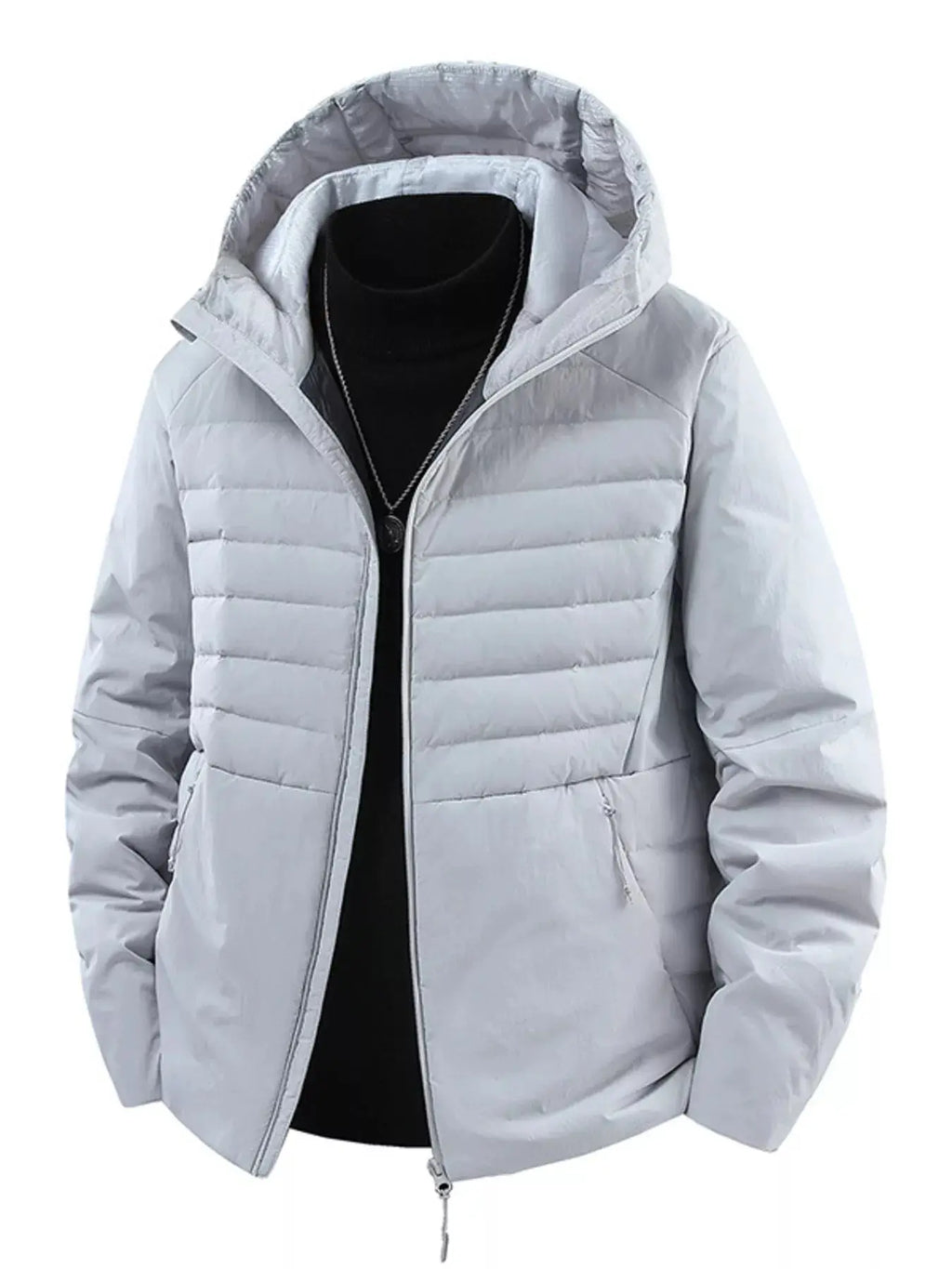Men's Plus Size Lightweight Hooded Puffer Jacket  COOLANDBAG
