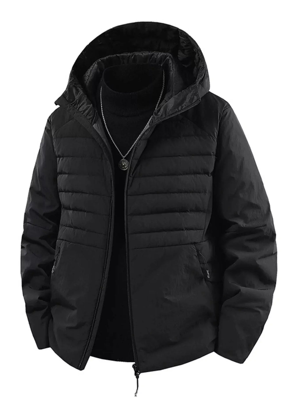 Men's Plus Size Lightweight Hooded Puffer Jacket  COOLANDBAG