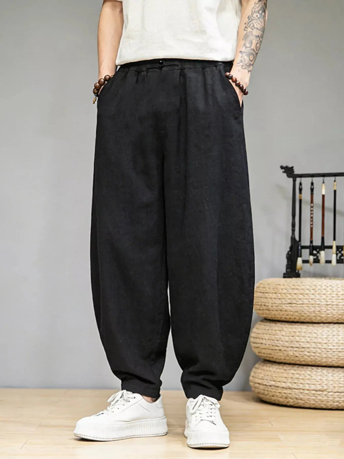 Men's Plus Size Loose Fit Pants with Pockets  COOLANDBAG