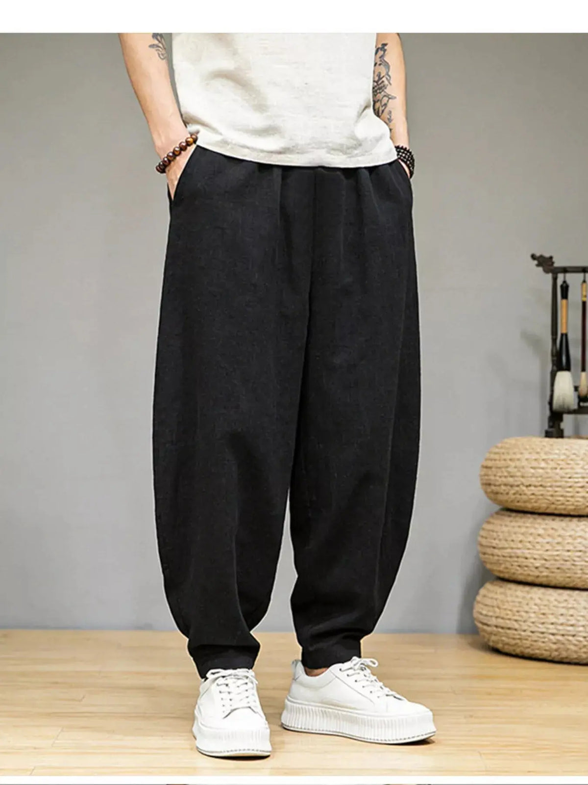 Men's Plus Size Loose Fit Pants with Pockets  COOLANDBAG