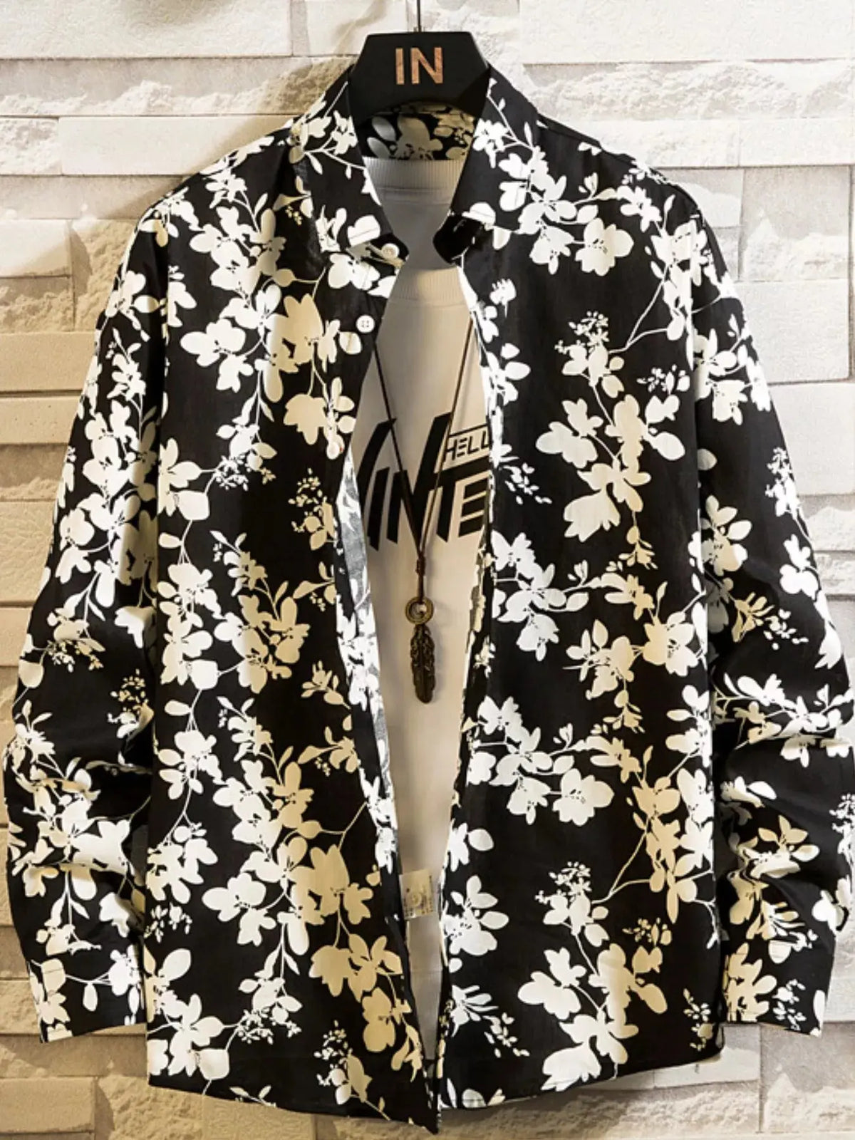 Men's Plus Size Printed Button Up Shirt  COOLANDBAG