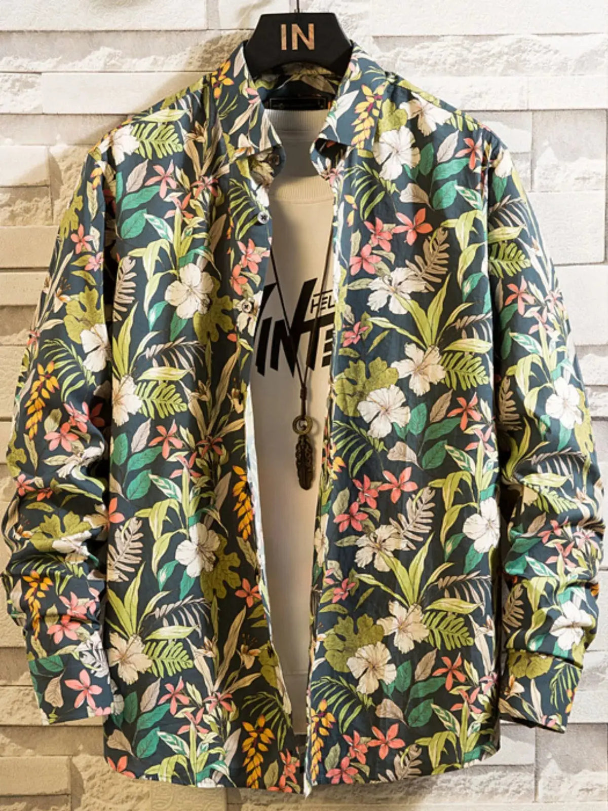 Men's Plus Size Printed Button Up Shirt  COOLANDBAG