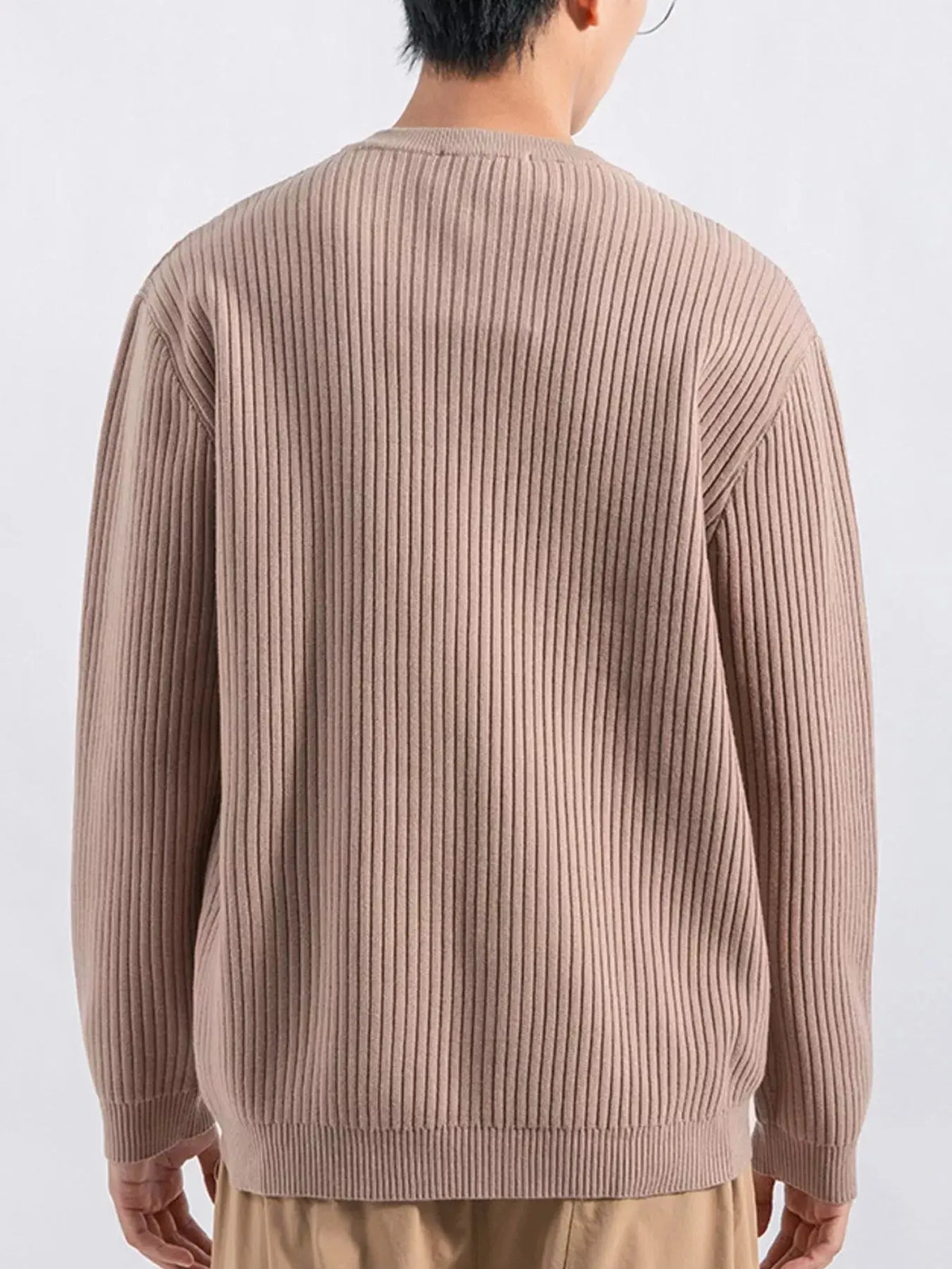Men's Plus Size Ribbed Button Detail Knit Top  COOLANDBAG