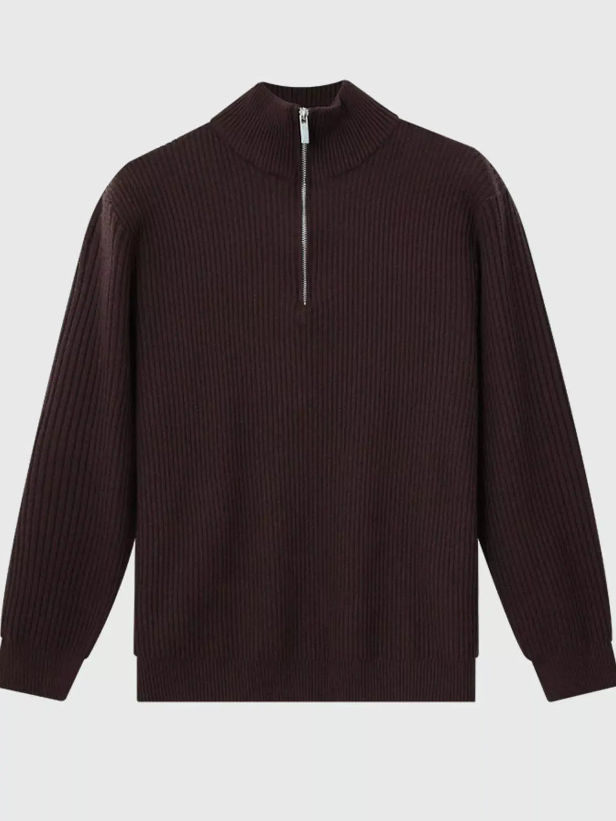 Men's Plus Size Ribbed Half-Zip Sweater  COOLANDBAG