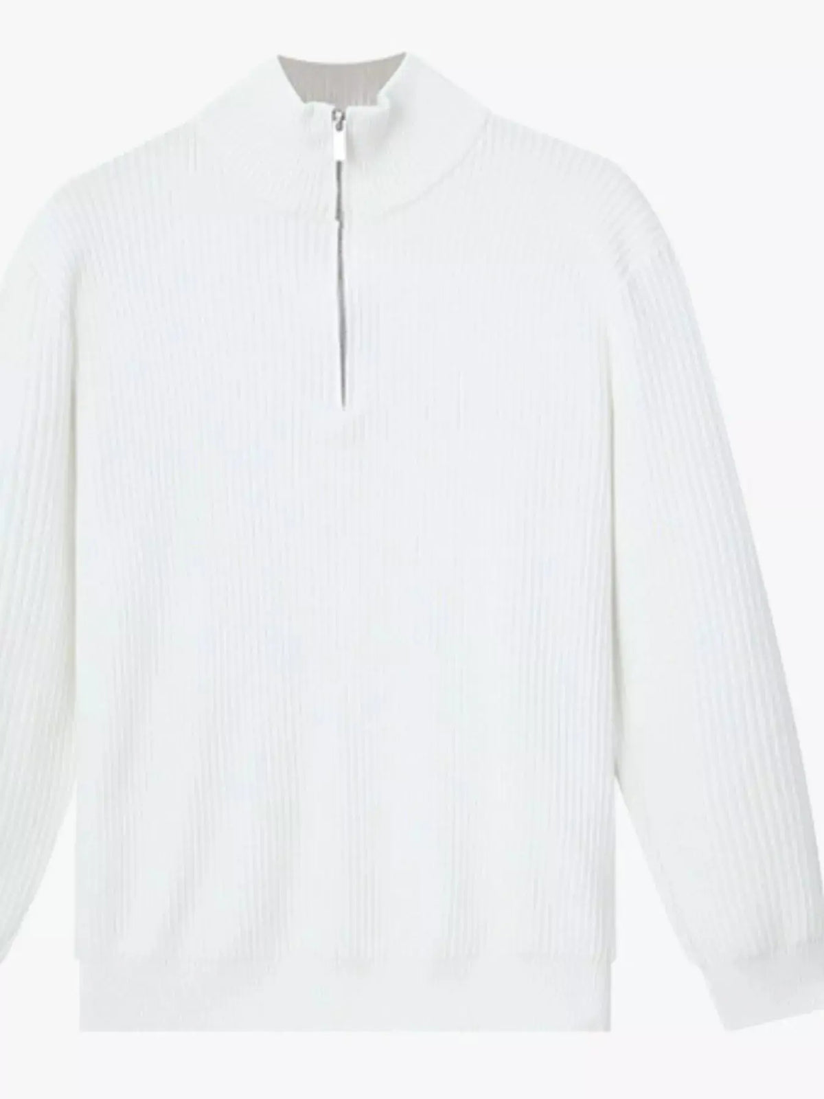 Men's Plus Size Ribbed Half-Zip Sweater  COOLANDBAG