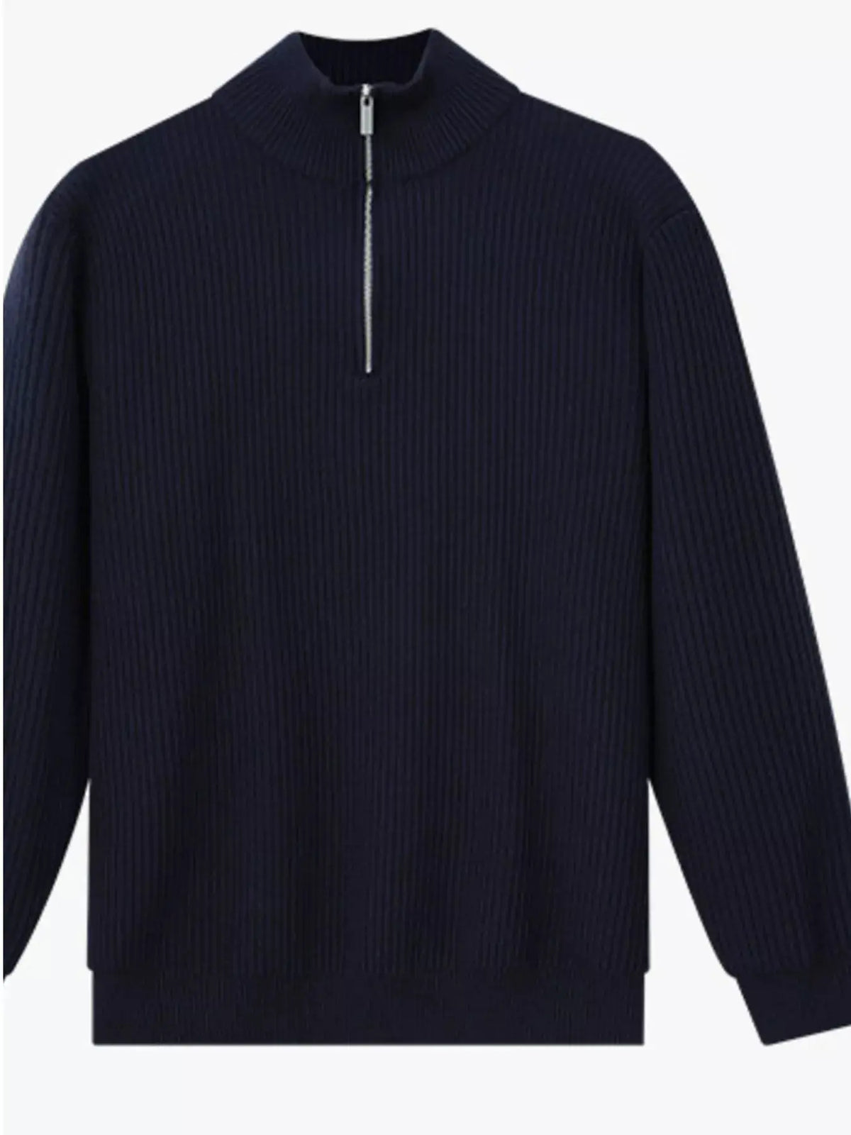 Men's Plus Size Ribbed Half-Zip Sweater  COOLANDBAG