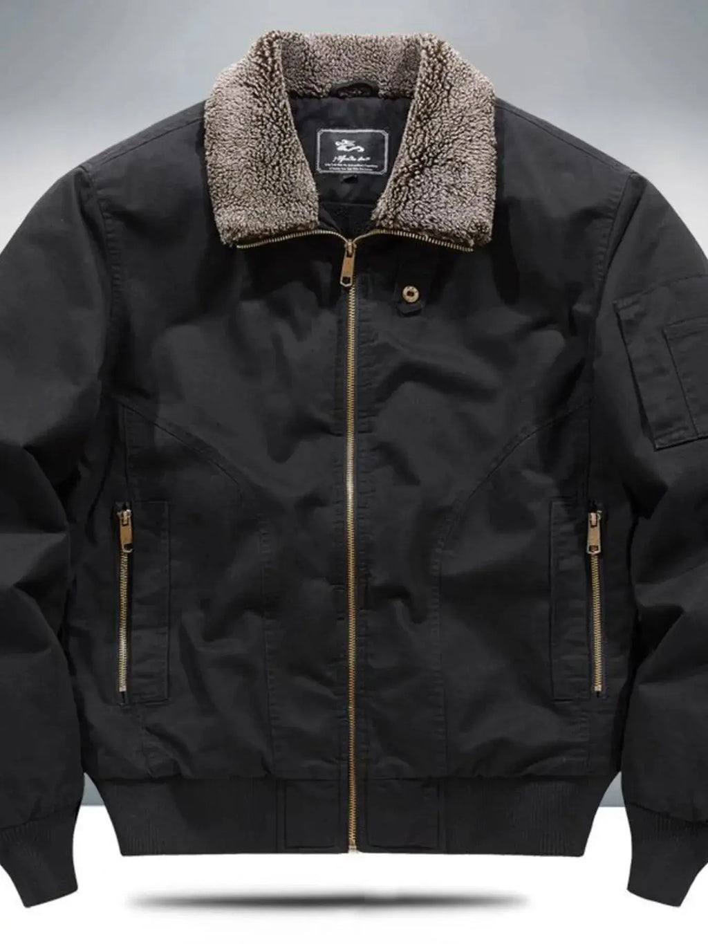Men's Plus Size Sherpa Lined Zip Up Jacket  COOLANDBAG