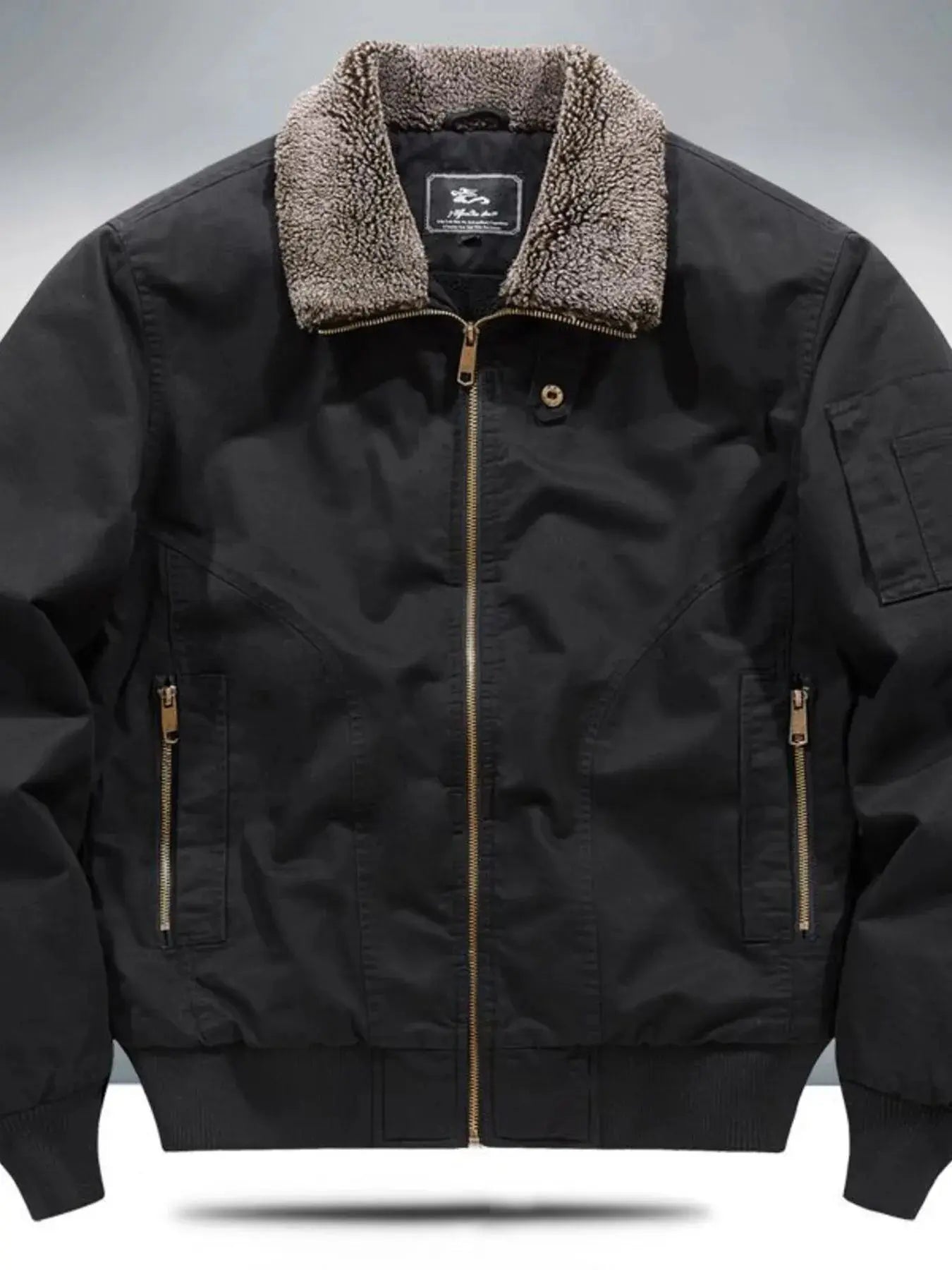 Men's Plus Size Sherpa Lined Zip Up Jacket  COOLANDBAG