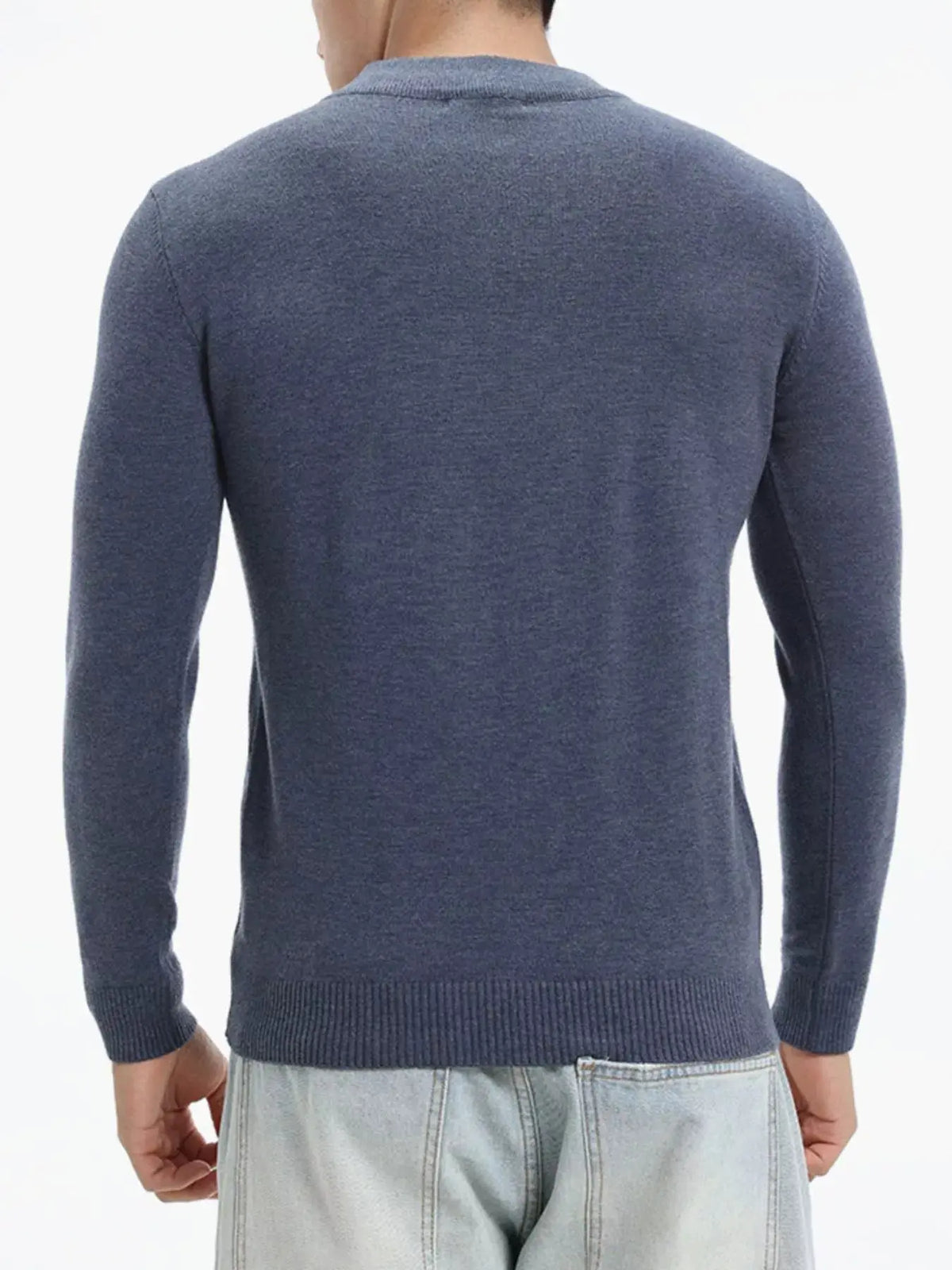 Men's Plus Size Slim-Fit Mock Neck Knit Top  COOLANDBAG