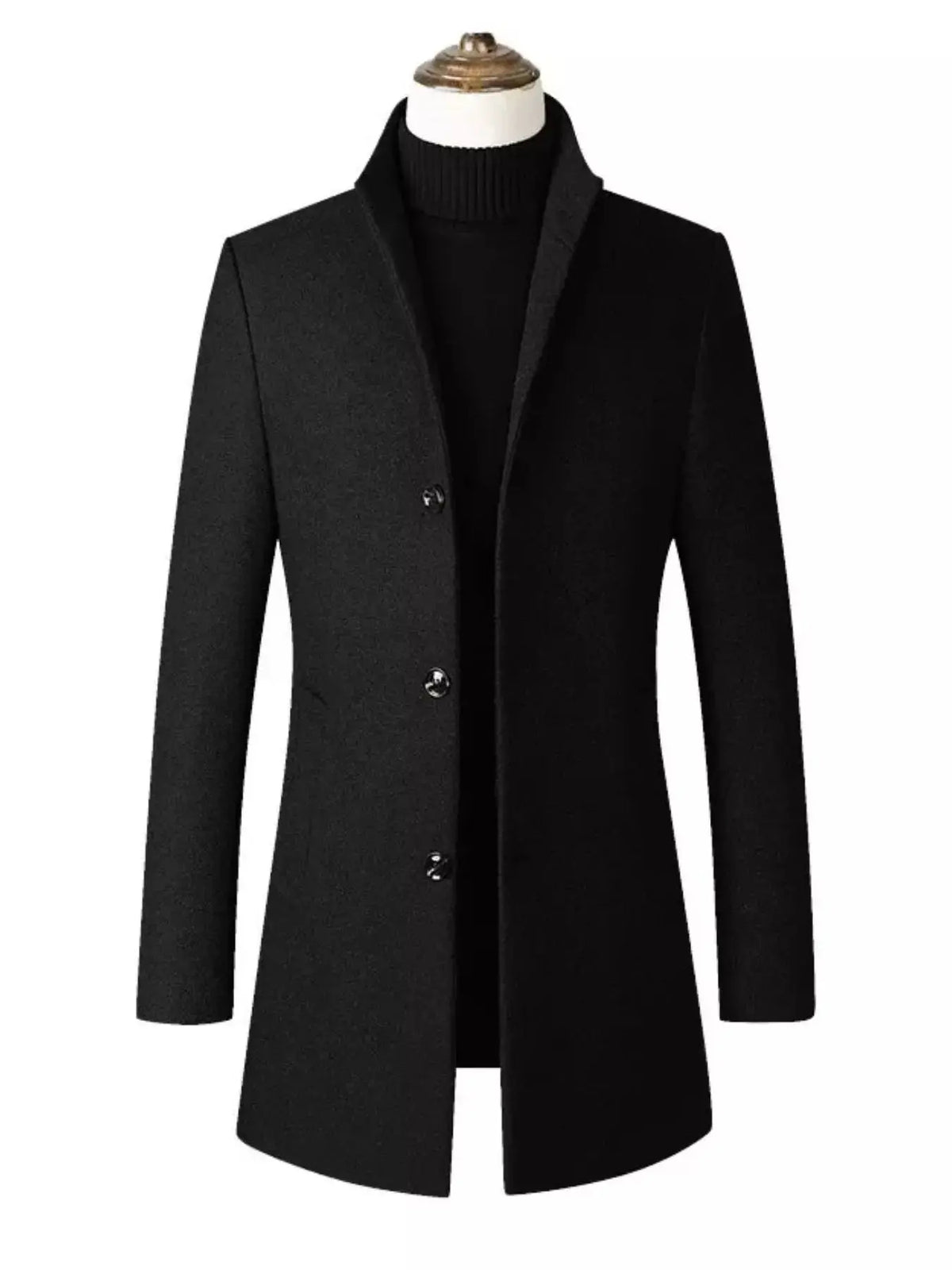 Men's Plus Size Slim Fit Stand Collar Overcoat  COOLANDBAG
