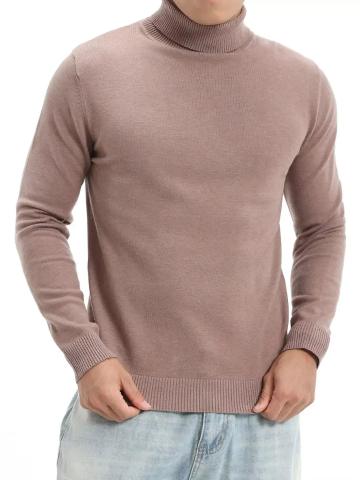 Men's Plus Size Slim-Fit Turtleneck Sweater  COOLANDBAG