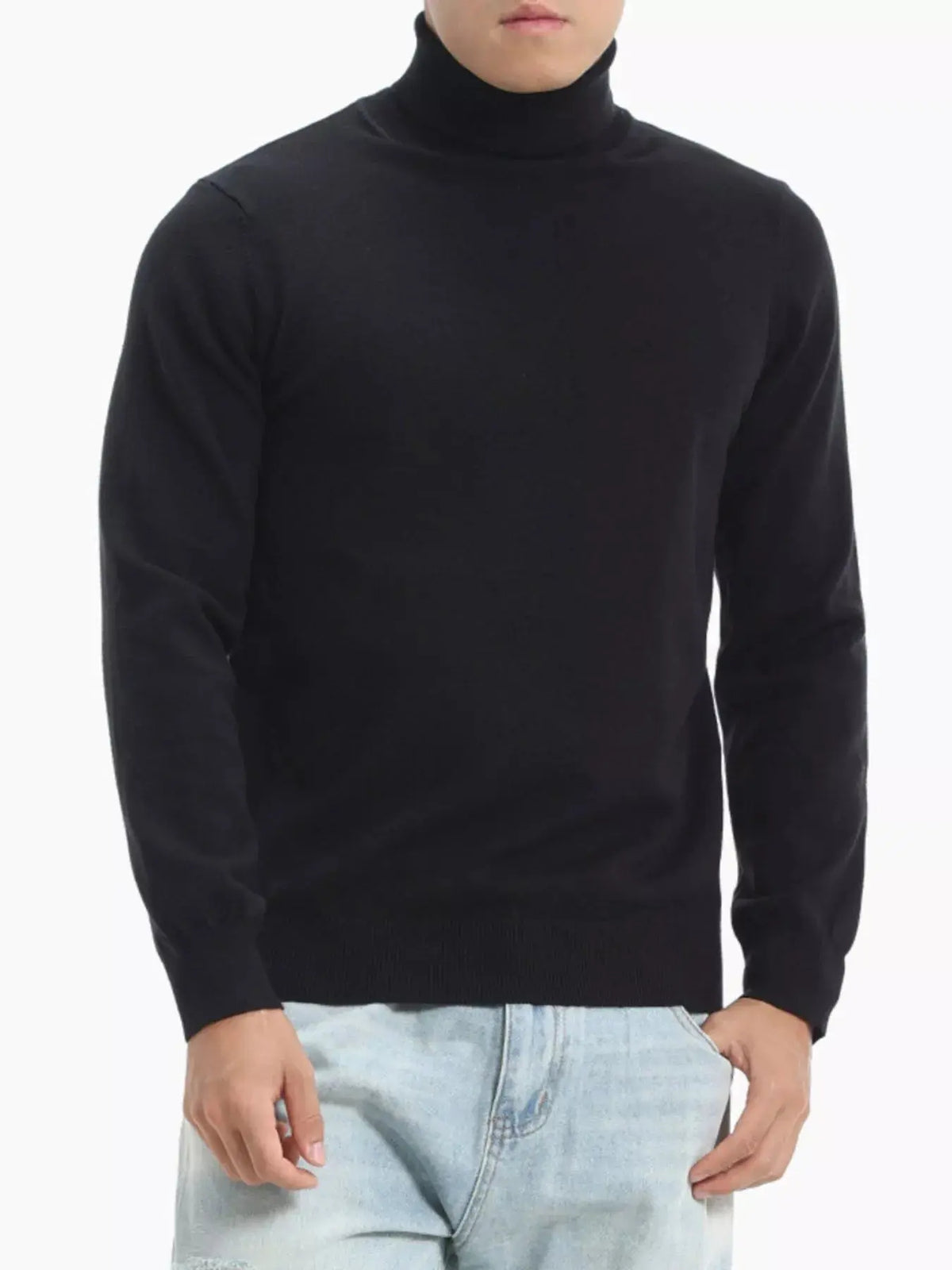 Men's Plus Size Slim-Fit Turtleneck Sweater  COOLANDBAG