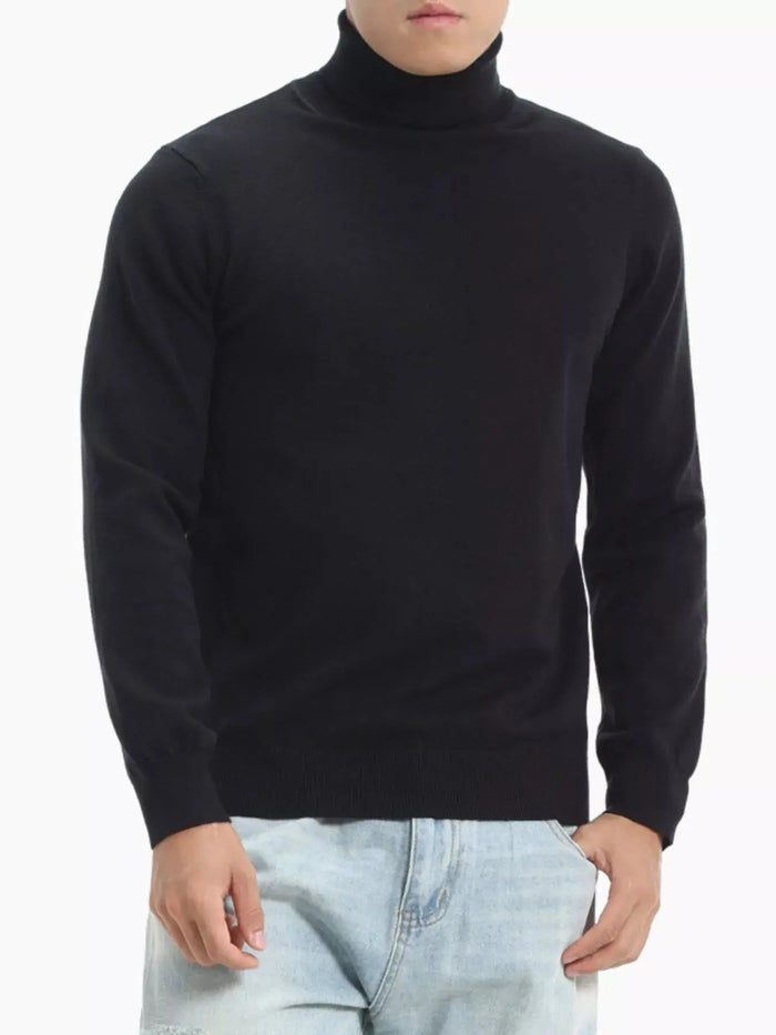 Pull Col Roulé Coupe Ajustée Grande Taille Homme