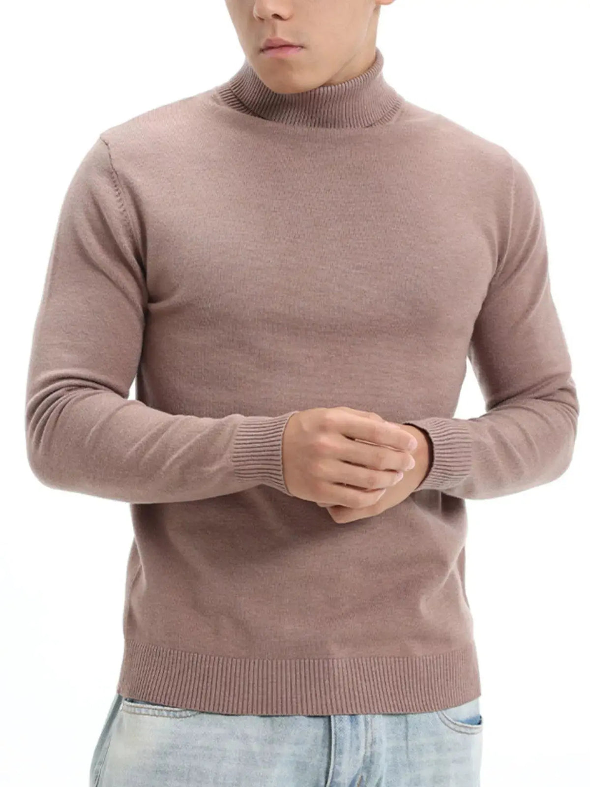 Men's Plus Size Slim-Fit Turtleneck Sweater  COOLANDBAG