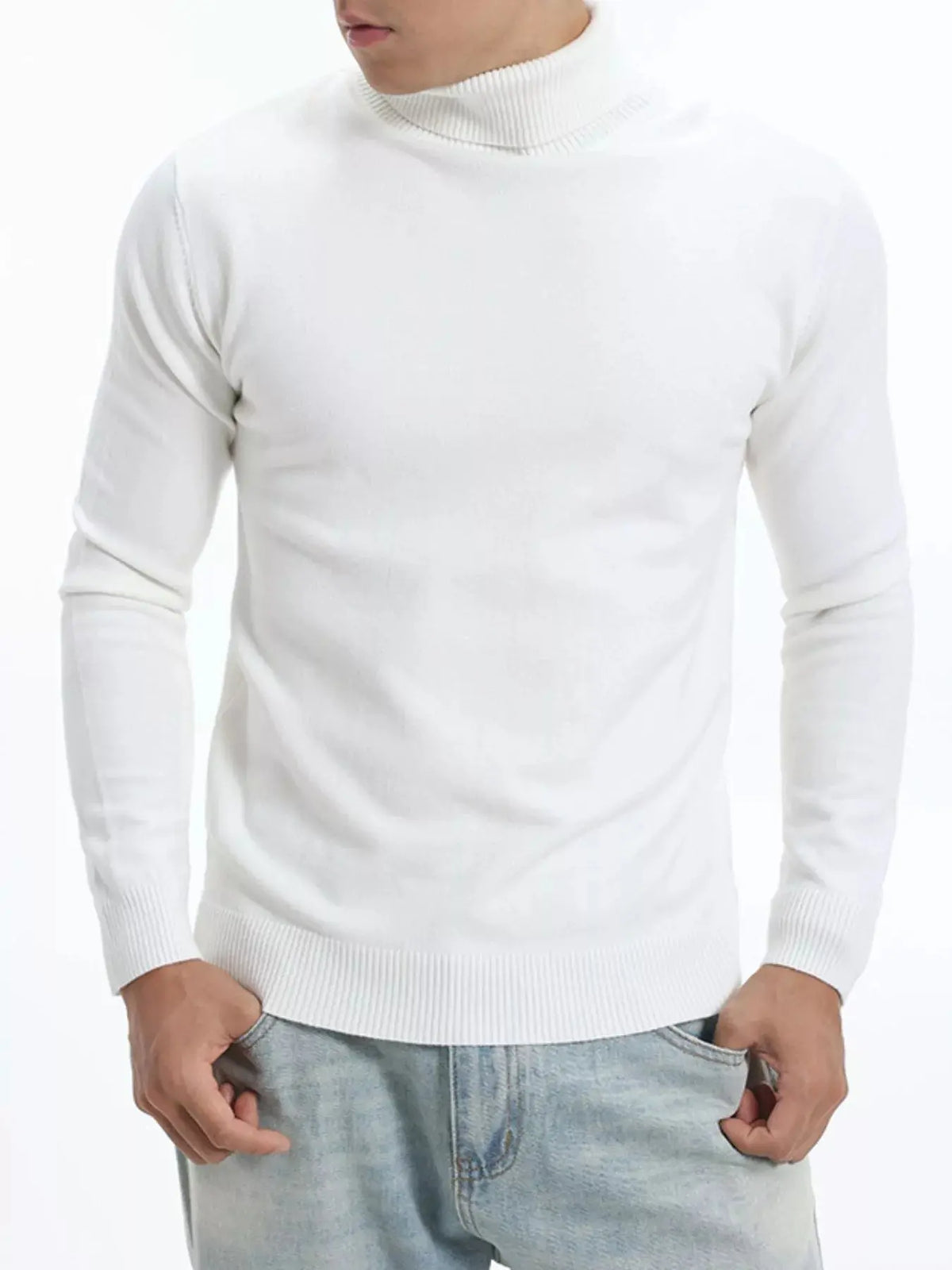 Men's Plus Size Slim-Fit Turtleneck Sweater  COOLANDBAG