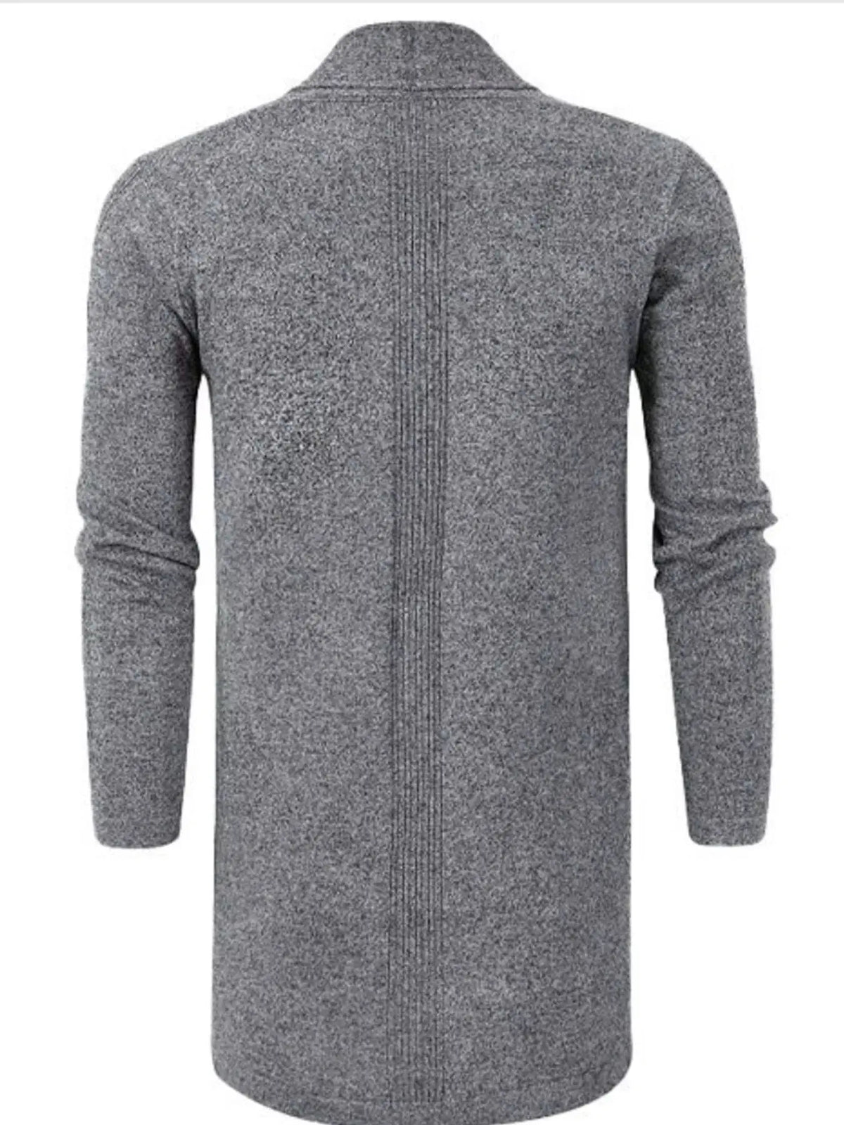 Men's Plus Size Solid Color Open Front Long Sleeve Knit Cardigan  COOLANDBAG