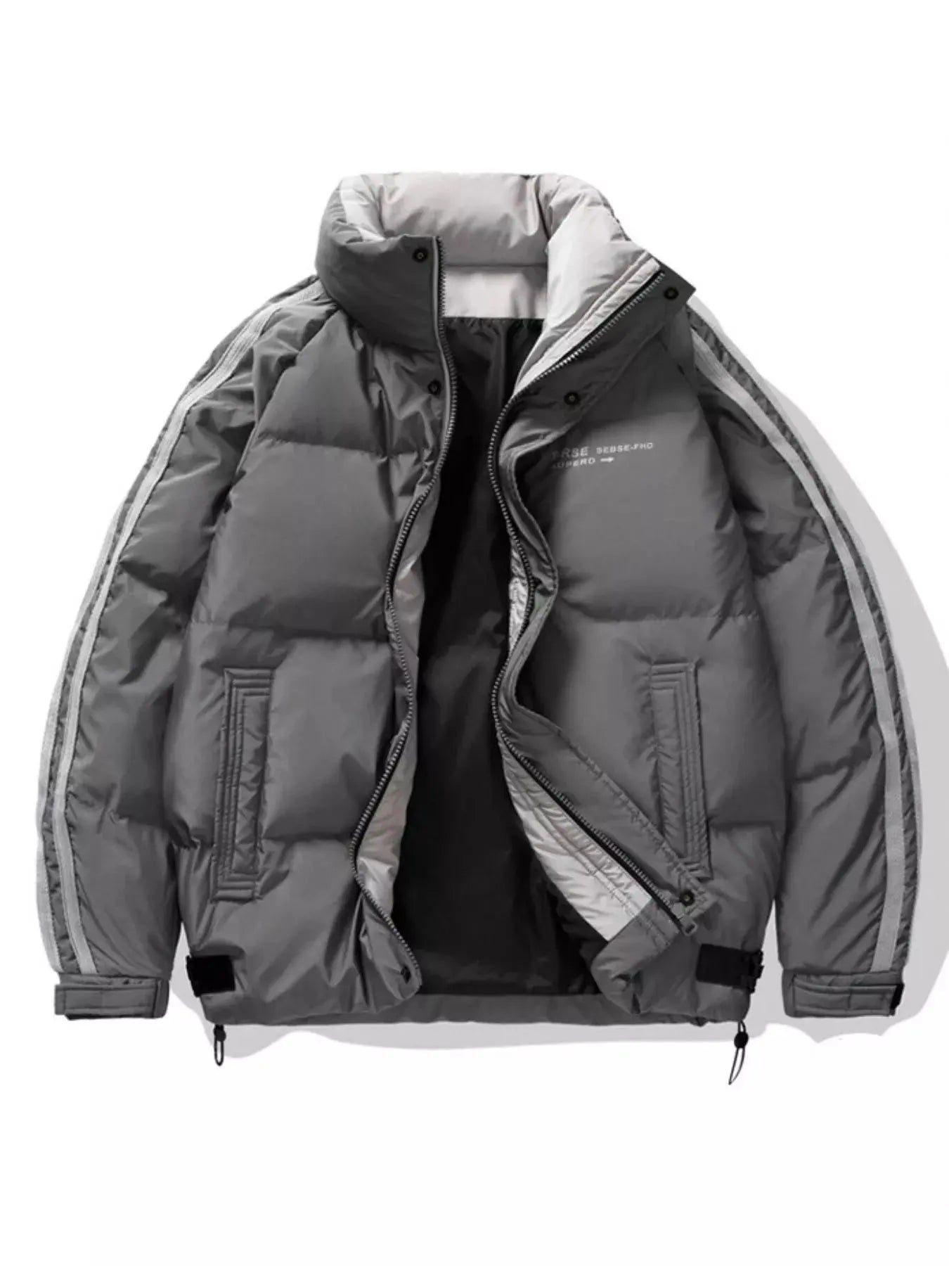 Men's Plus Size Striped Padded Puffer Jacket  COOLANDBAG