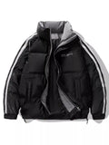 Men's Plus Size Striped Padded Puffer Jacket  COOLANDBAG