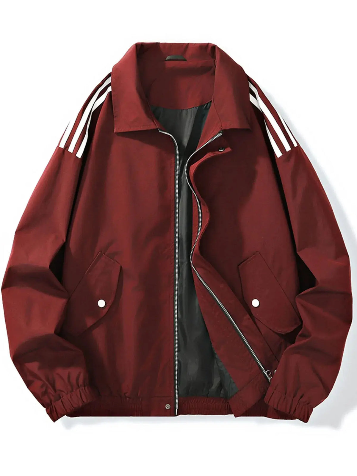 Men's Plus Size Striped Zip Up Jacket  COOLANDBAG