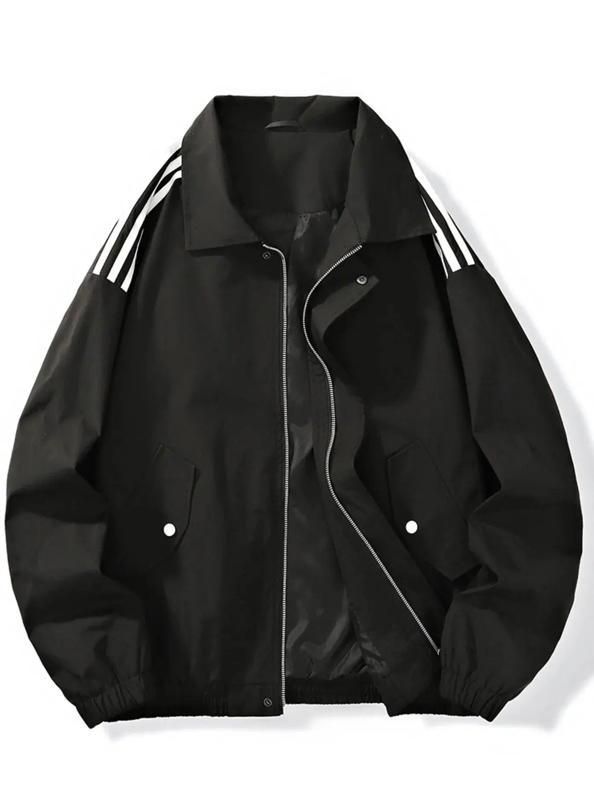 Men's Plus Size Striped Zip Up Jacket  COOLANDBAG