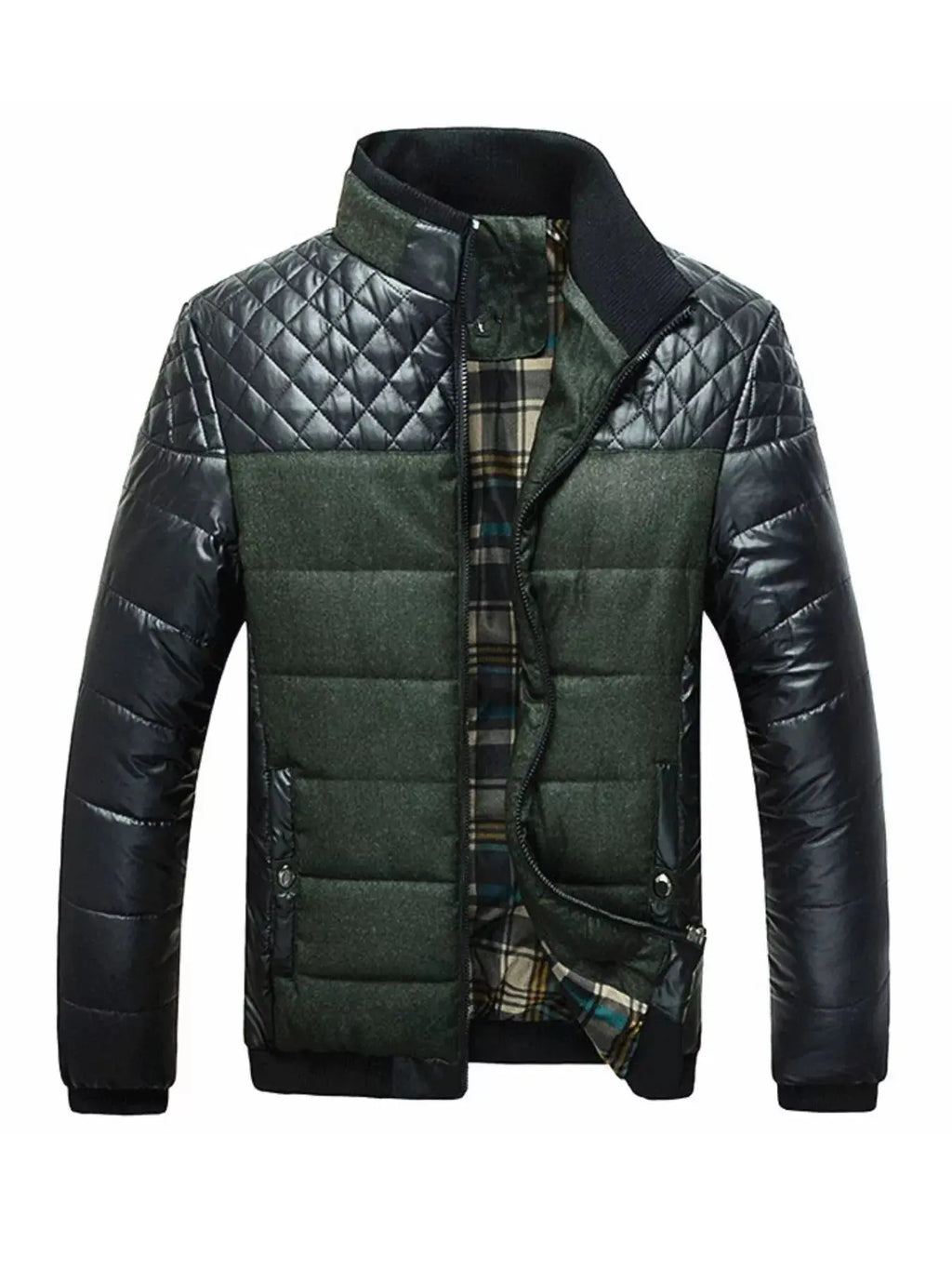 Men's Plus Size Zip Up Puffer Jacket  COOLANDBAG