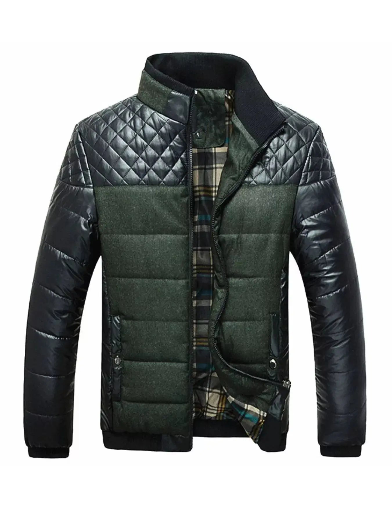 Men's Plus Size Zip Up Puffer Jacket  COOLANDBAG