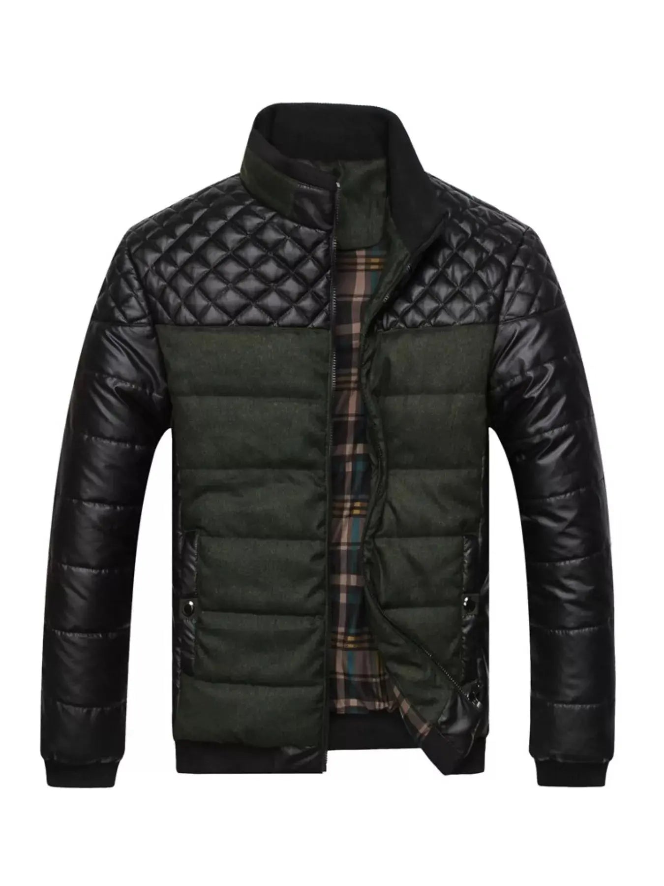 Men's Plus Size Zip Up Puffer Jacket  COOLANDBAG