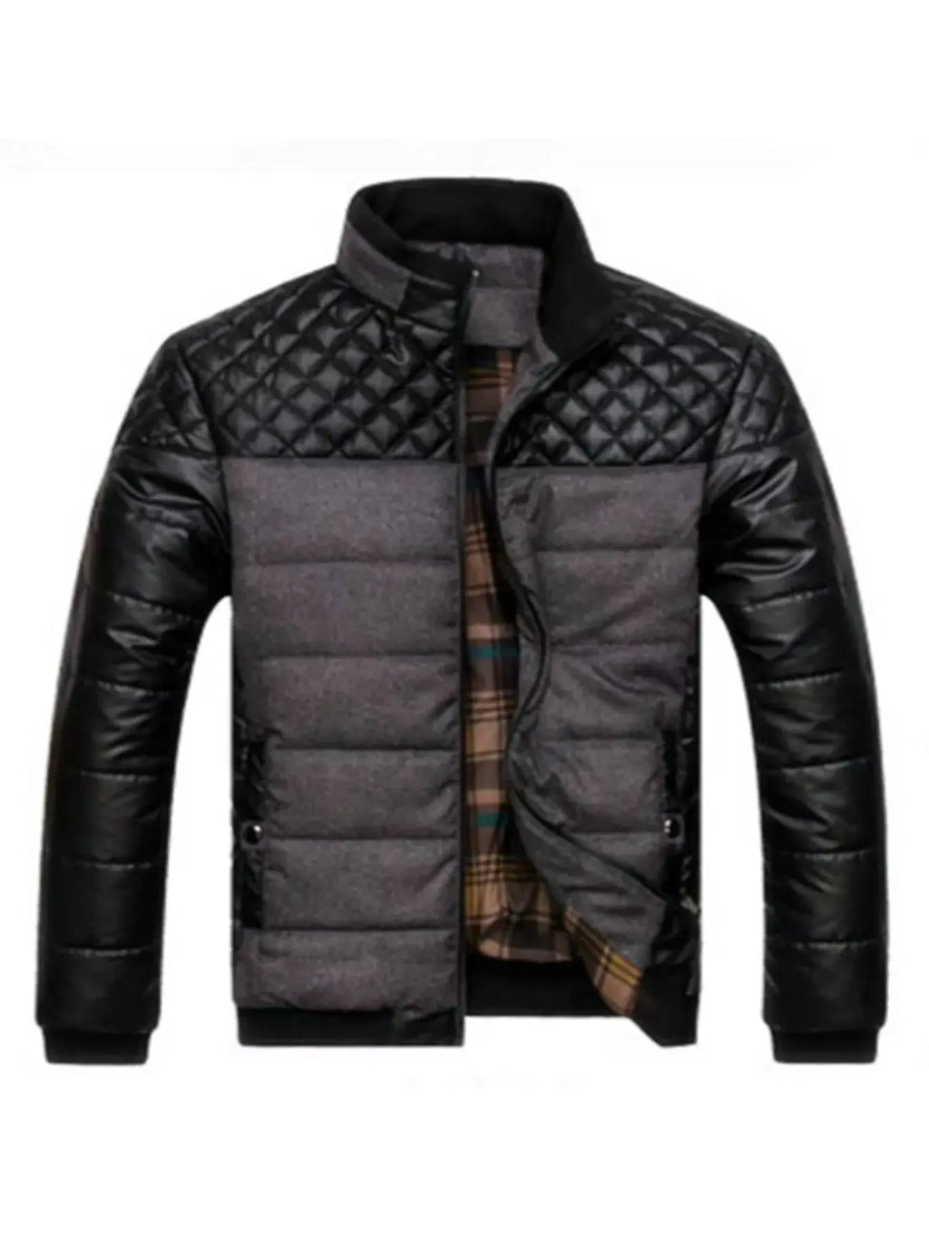 Men's Plus Size Zip Up Puffer Jacket  COOLANDBAG