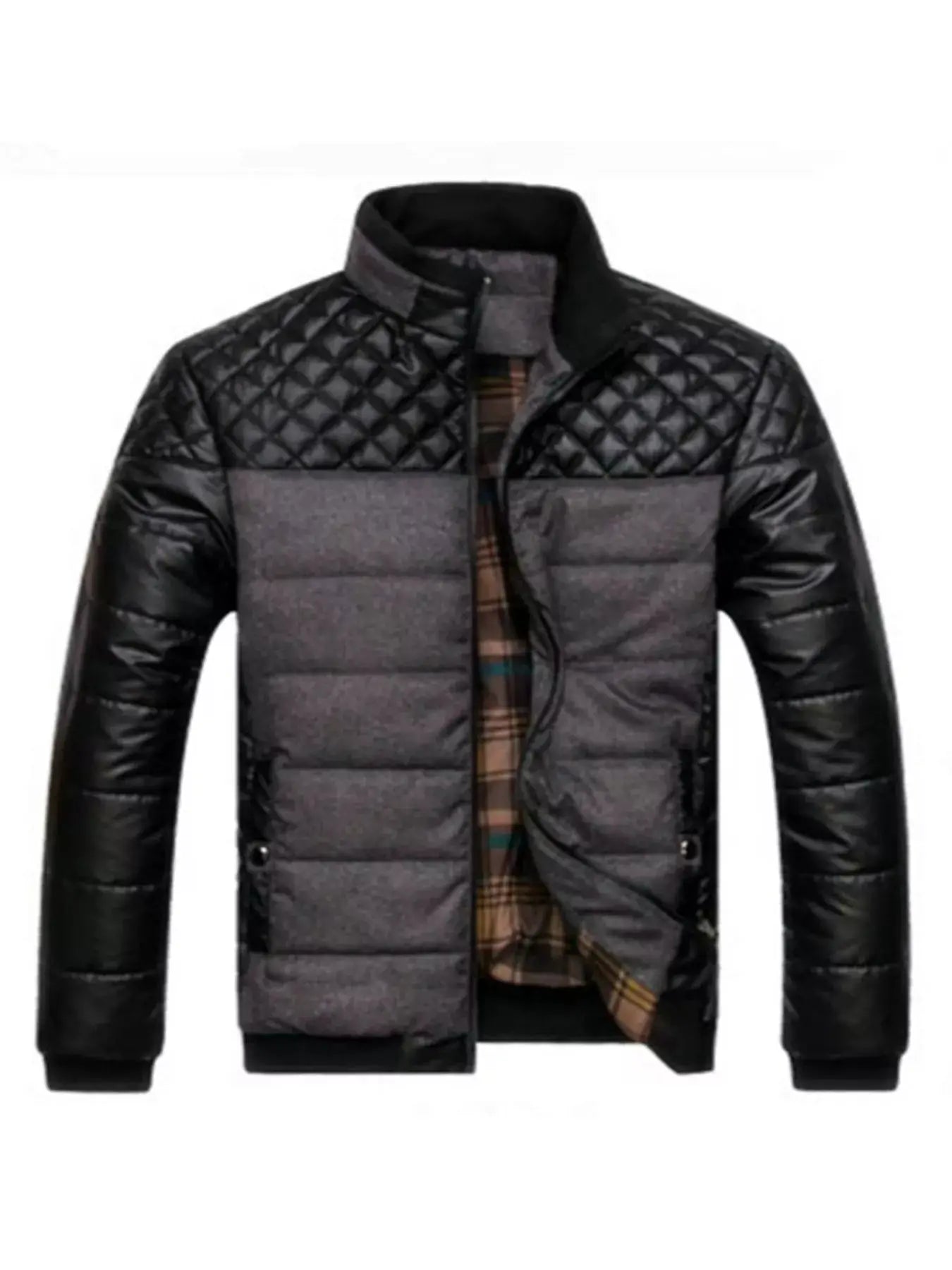 Men's Plus Size Zip Up Puffer Jacket  COOLANDBAG