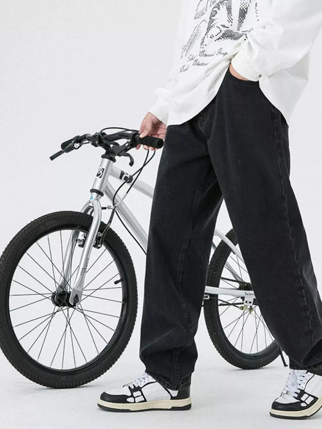 Men's Pocketed Wide Leg Jeans  COOLANDBAG