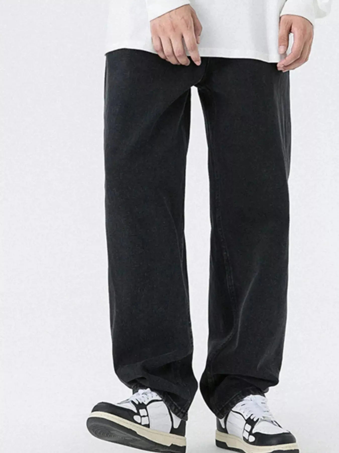 Men's Pocketed Wide Leg Jeans  COOLANDBAG