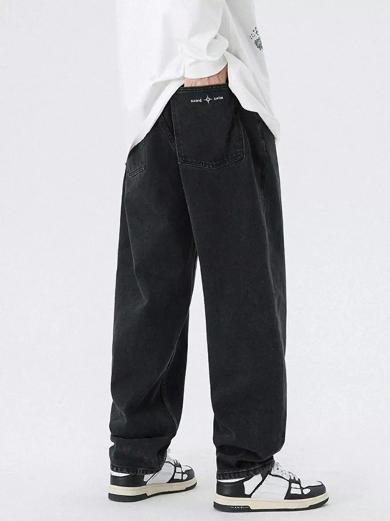 Men's Pocketed Wide Leg Jeans  COOLANDBAG