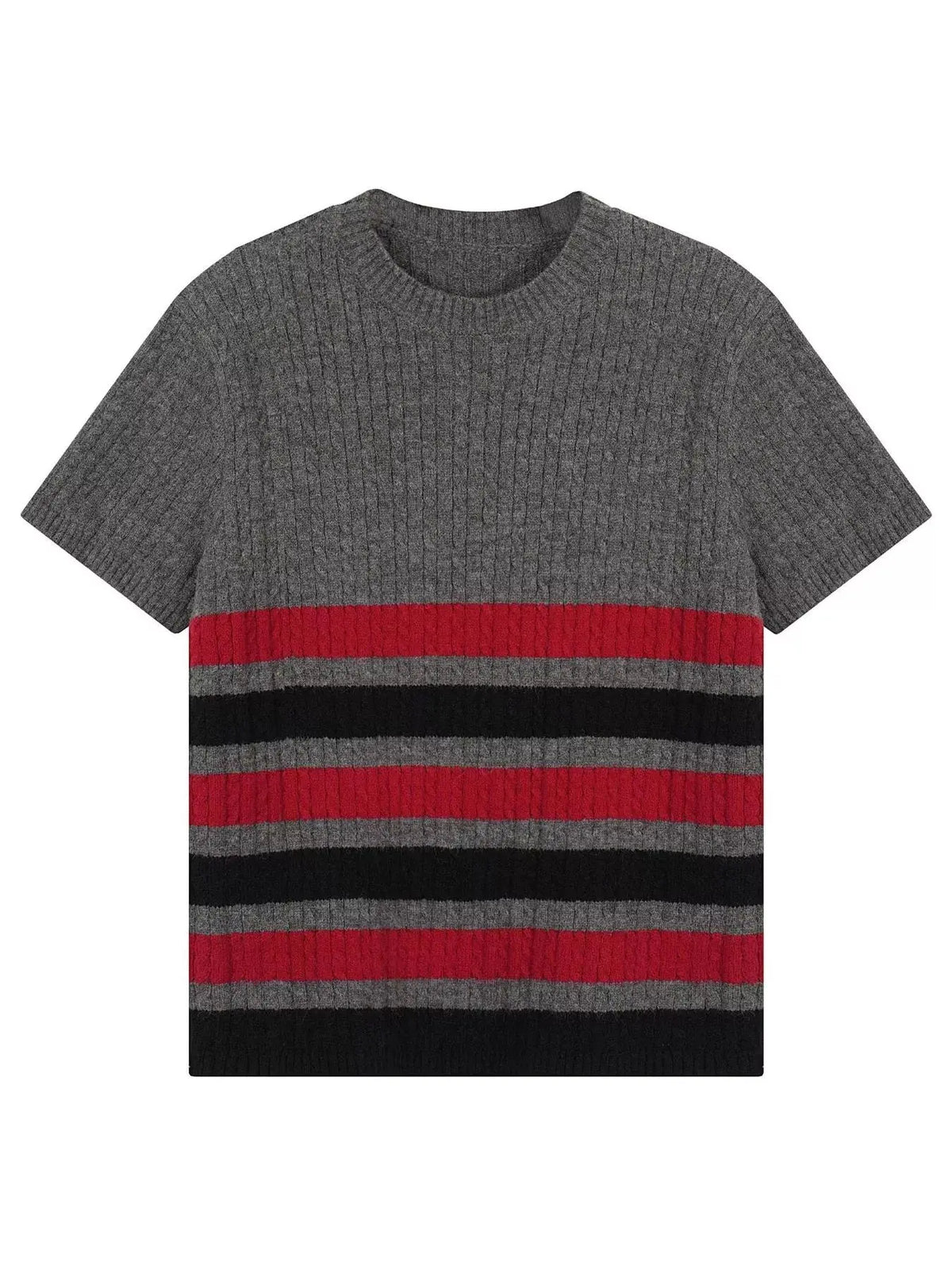 Men's Ribbed Short Sleeve Knit Top  COOLANDBAG