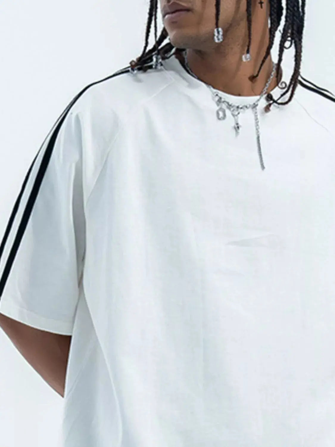Men's Round Neck Stripe T-Shirt  COOLANDBAG
