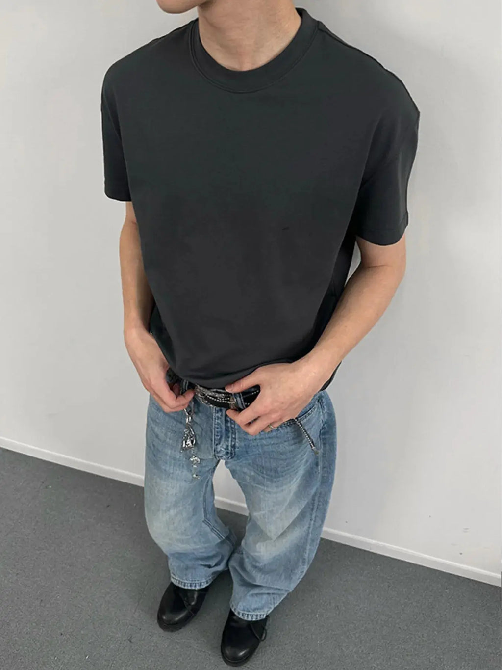 Men's Solid Color Casual T-Shirt  COOLANDBAG