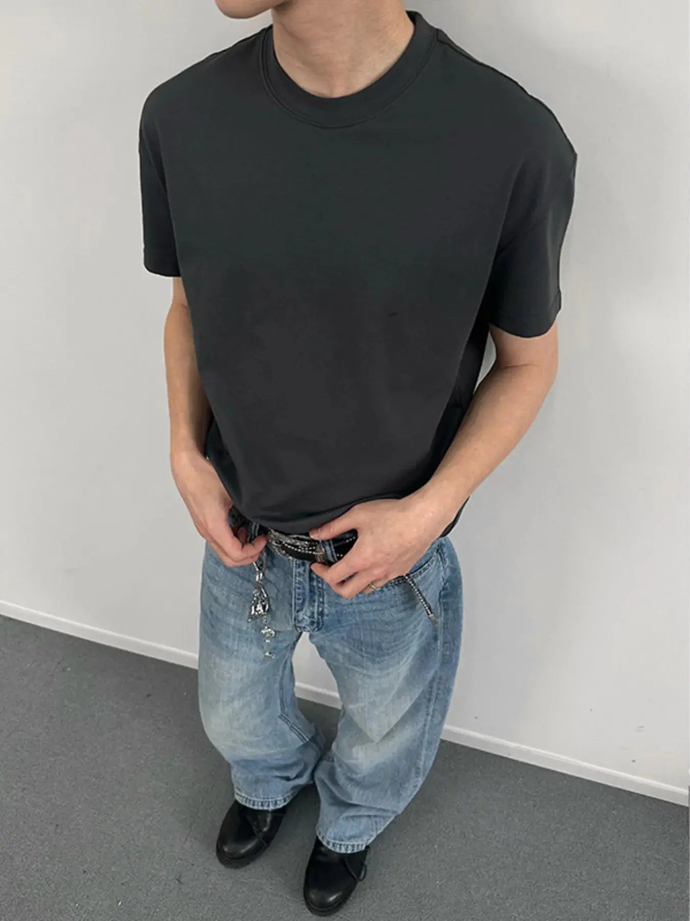 Men's Solid Color Casual T-Shirt  COOLANDBAG