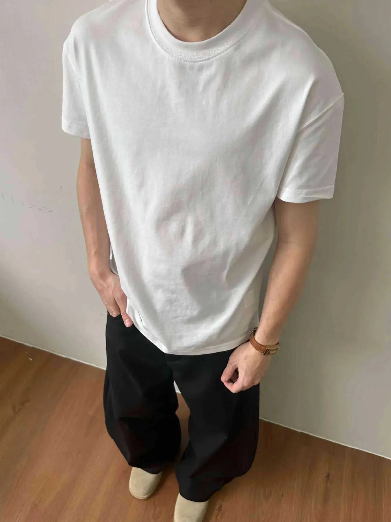 Men's Solid Color Casual T-Shirt  COOLANDBAG