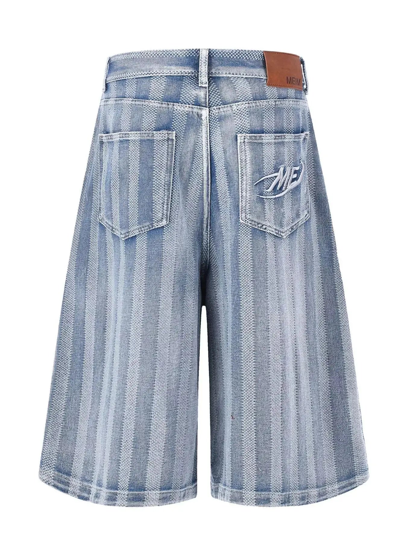 Men's Stripe Wide Leg Denim Capris  COOLANDBAG
