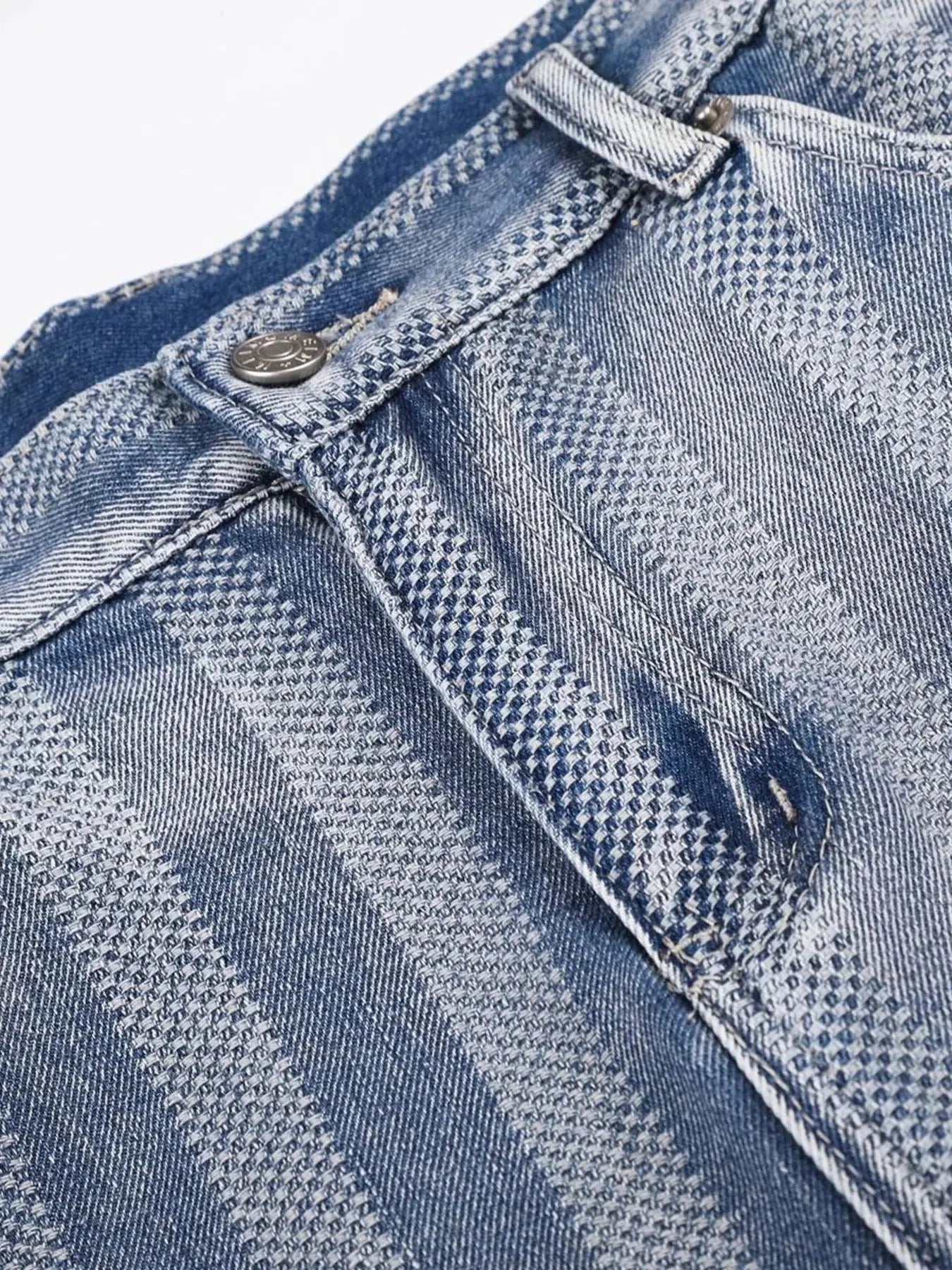 Men's Stripe Wide Leg Denim Capris  COOLANDBAG