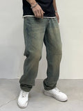 Men's Vintage Wash Loose Fit Jeans  COOLANDBAG