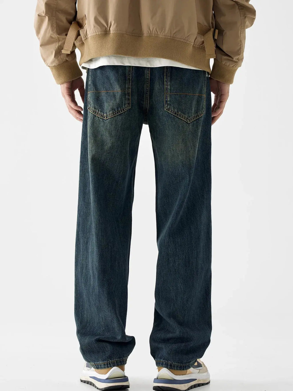 Men's Vintage Wash Loose Fit Jeans  COOLANDBAG